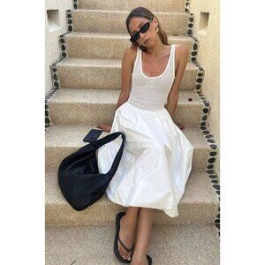 ASTR the Label Contrast Midi Sundress in White Size Medium